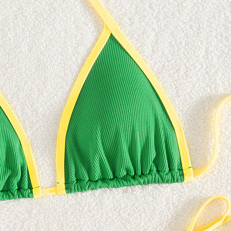 Wholesale Separate Strap Colorblock Swimsuit Brazilian Thong